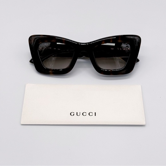 NEW GUCCI GG1552S 002 HAVANA GREY BUTTERFLY WOMEN  SUNGLASSES GUCCI - Picture 10 of 11
